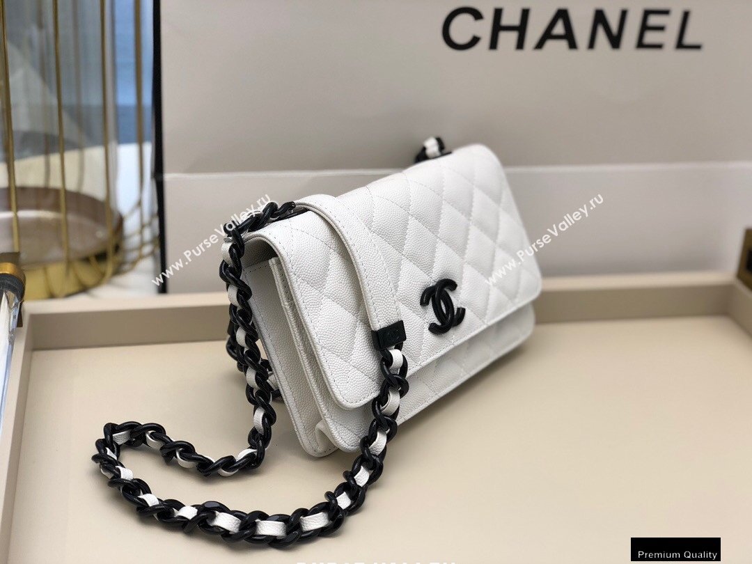 Chanel Grained Calfskin My Everything Wallet on Chain WOC Bag AP1954 White 2020 (smjd-21010512)