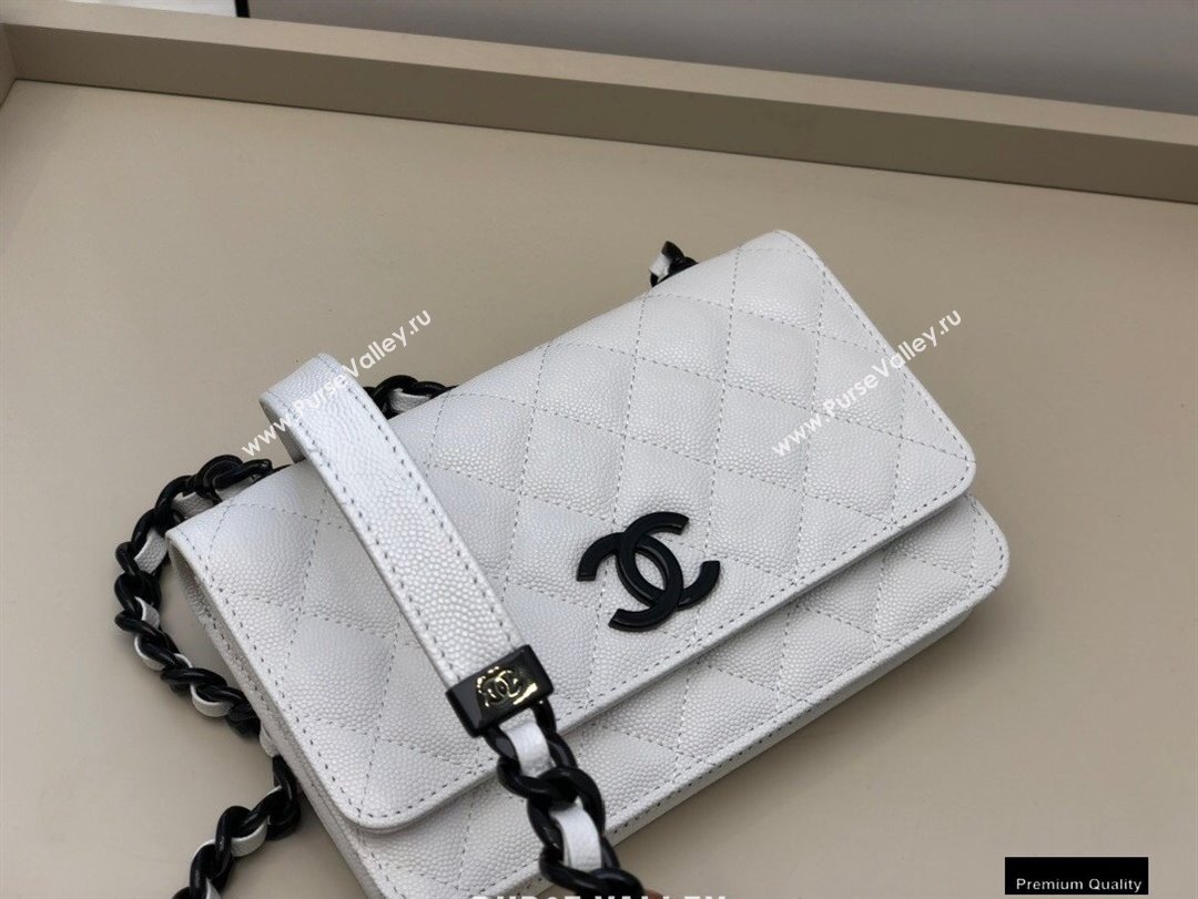 Chanel Grained Calfskin My Everything Wallet on Chain WOC Bag AP1954 White 2020 (smjd-21010512)