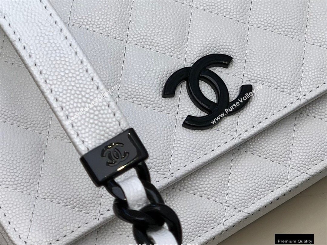 Chanel Grained Calfskin My Everything Wallet on Chain WOC Bag AP1954 White 2020 (smjd-21010512)