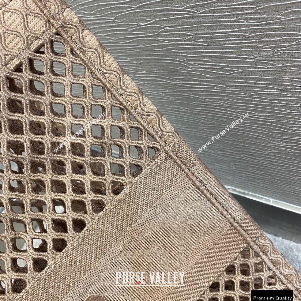 Dior Book Tote Bag in Nude Pink Mesh Embroidery 2021 (vivi-21010703)