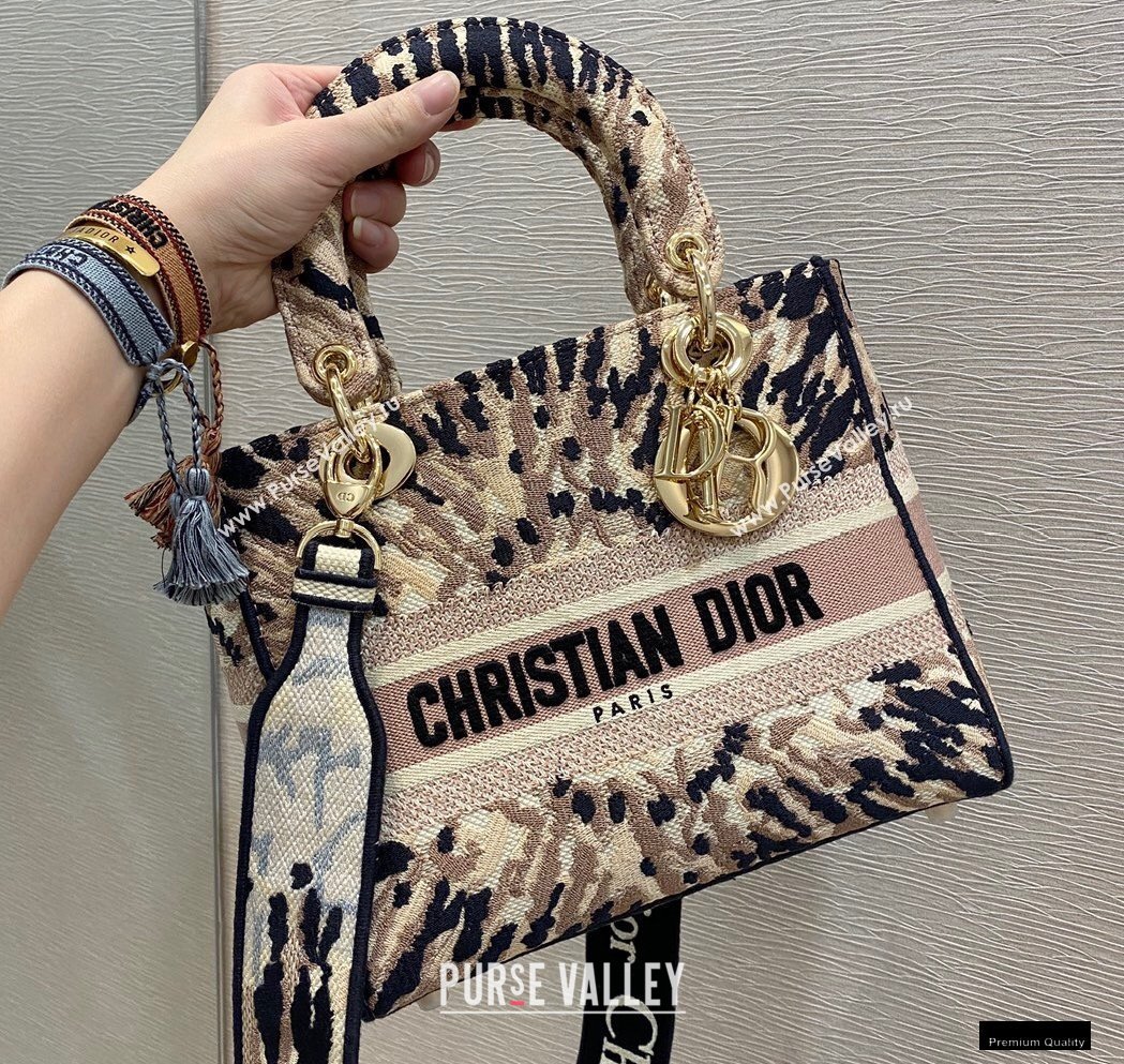 Lady Dior Medium D-Lite Bag in Multicolor Tie Embroidery 2021 (vivi-21010706)