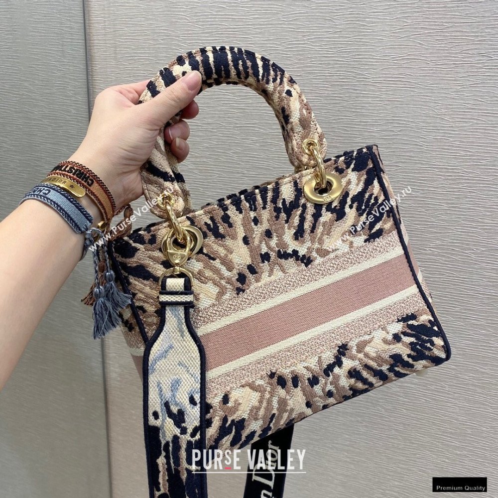 Lady Dior Medium D-Lite Bag in Multicolor Tie Embroidery 2021 (vivi-21010706)