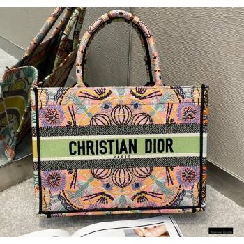 Dior Small Book Tote Bag in Multicolor Lights Embroidery 2021 (vivi-21010710)