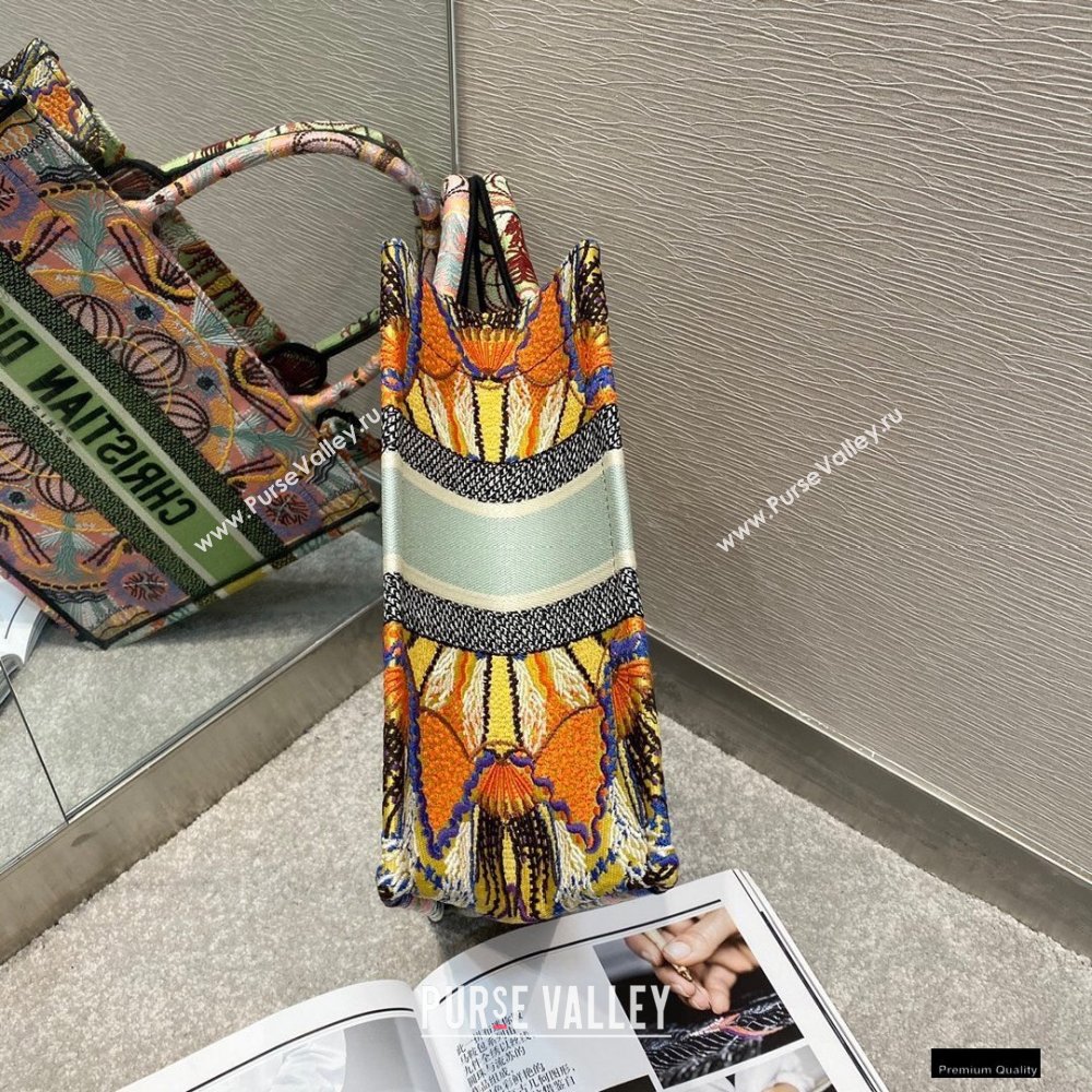 Dior Small Book Tote Bag in Multicolor Lights Embroidery 2021 (vivi-21010710)
