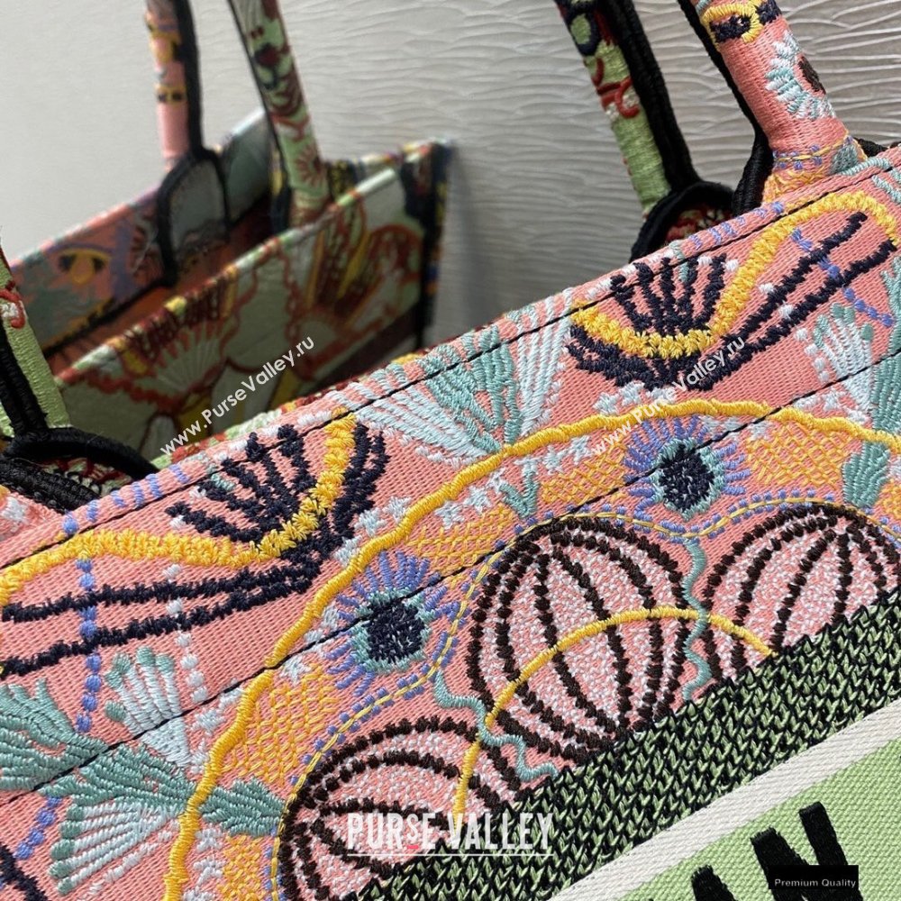 Dior Small Book Tote Bag in Multicolor Lights Embroidery 2021 (vivi-21010710)