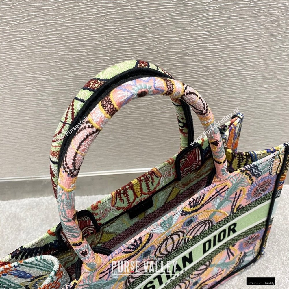 Dior Small Book Tote Bag in Multicolor Lights Embroidery 2021 (vivi-21010710)