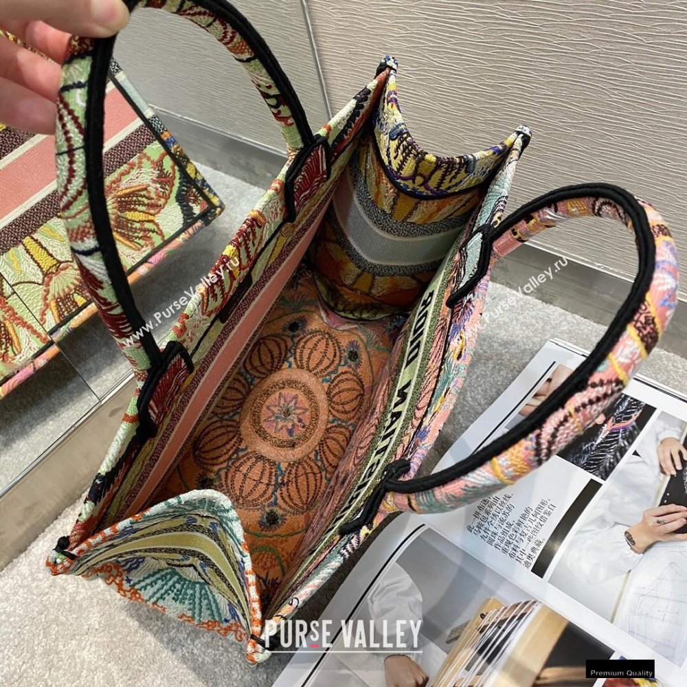 Dior Small Book Tote Bag in Multicolor Lights Embroidery 2021 (vivi-21010710)