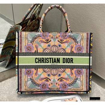 Dior Book Tote Bag in Multicolor Lights Embroidery 2021 (vivi-21010709)