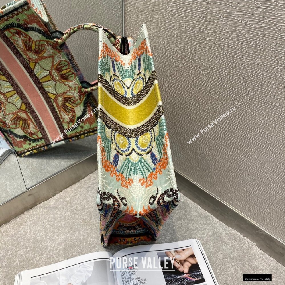 Dior Book Tote Bag in Multicolor Lights Embroidery 2021 (vivi-21010709)