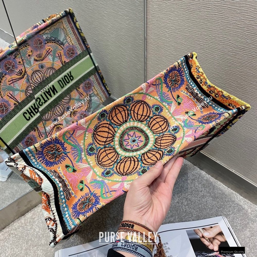 Dior Book Tote Bag in Multicolor Lights Embroidery 2021 (vivi-21010709)