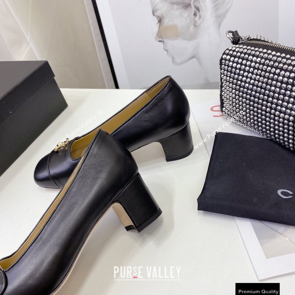 Chanel Heel 5cm CC Logo Pumps Black Runway 2021 (modeng-21010709)