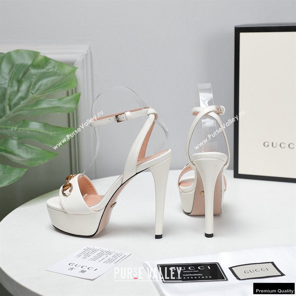 Gucci Heel 13cm Platform 4cm Sandals with Horsebit White (hongyang-21010811)