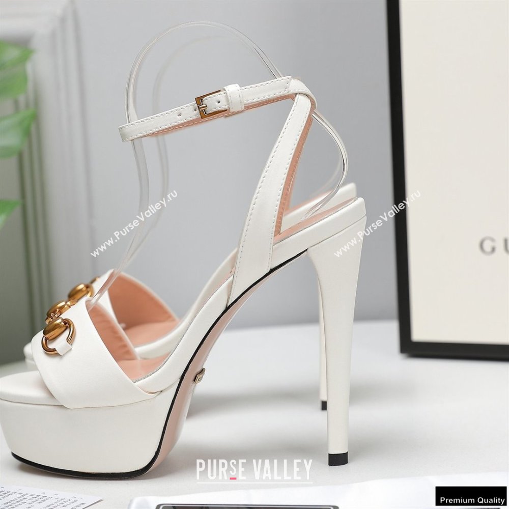 Gucci Heel 13cm Platform 4cm Sandals with Horsebit White (hongyang-21010811)