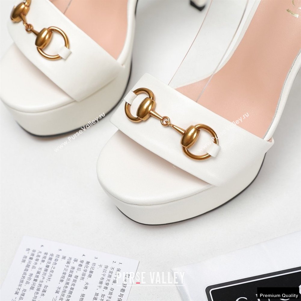 Gucci Heel 13cm Platform 4cm Sandals with Horsebit White (hongyang-21010811)