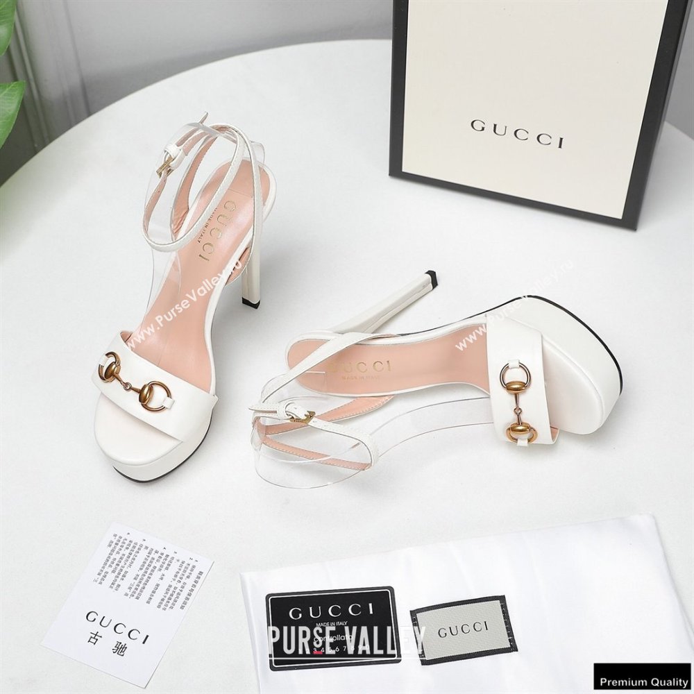 Gucci Heel 13cm Platform 4cm Sandals with Horsebit White (hongyang-21010811)