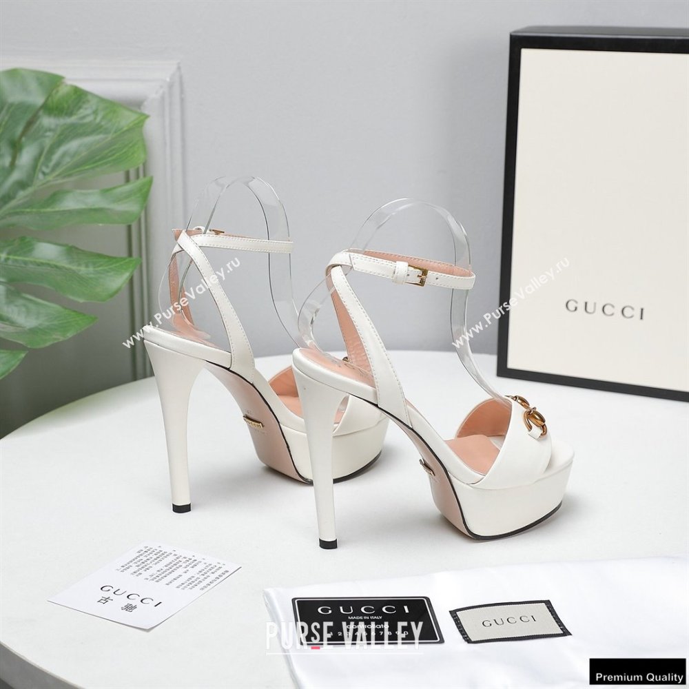 Gucci Heel 13cm Platform 4cm Sandals with Horsebit White (hongyang-21010811)