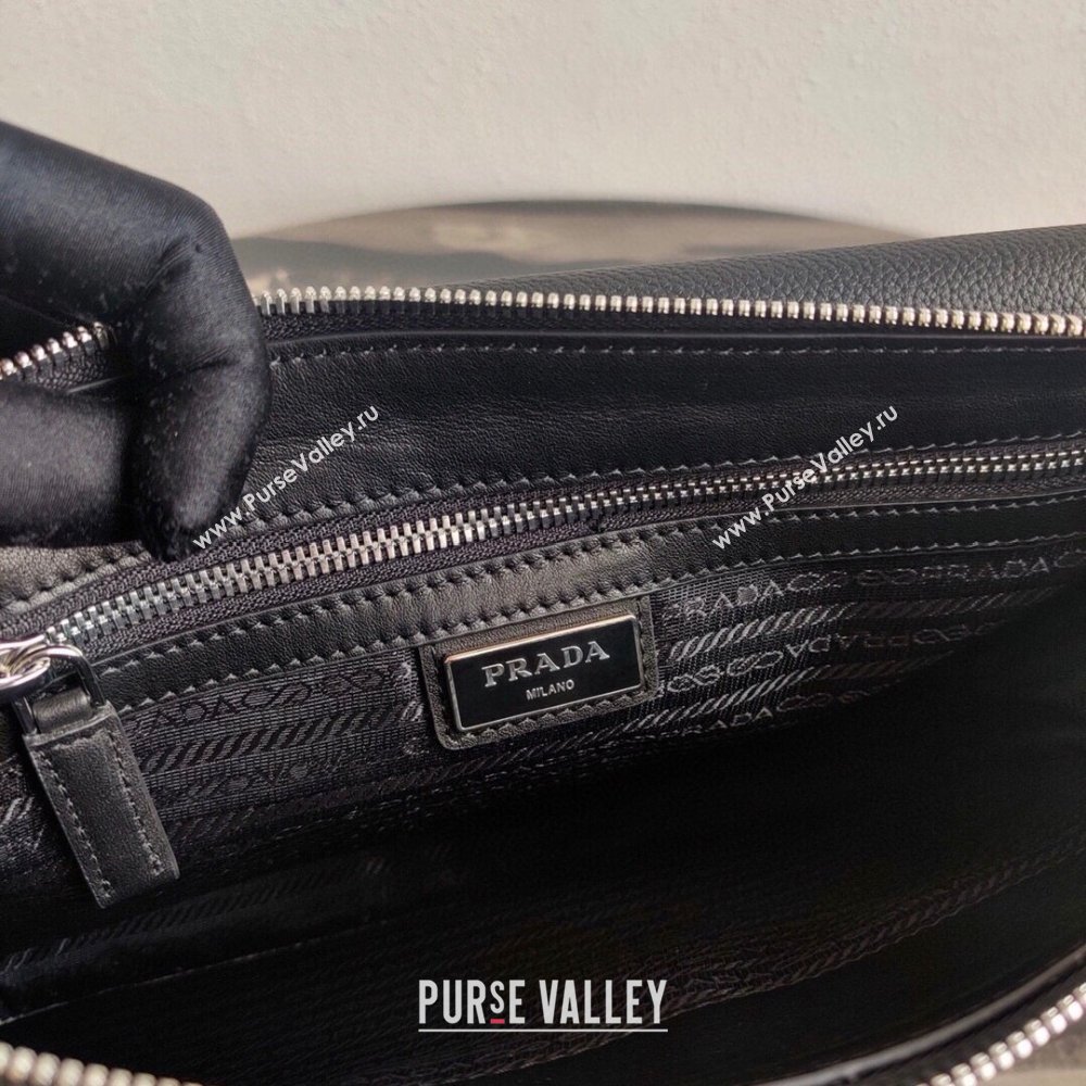 Prada Leather Bandoleer Cross-Body Bag 2VD012 Black 2021 (ziyin-21011109)