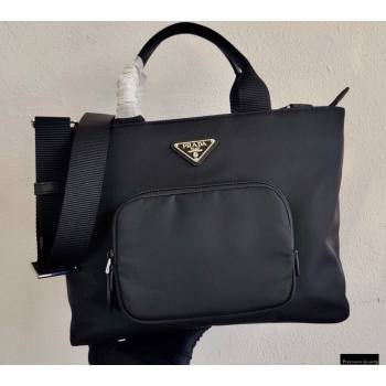 Prada Nylon Tote Bag 1BG354 Black 2021 (ziyin-21011113)