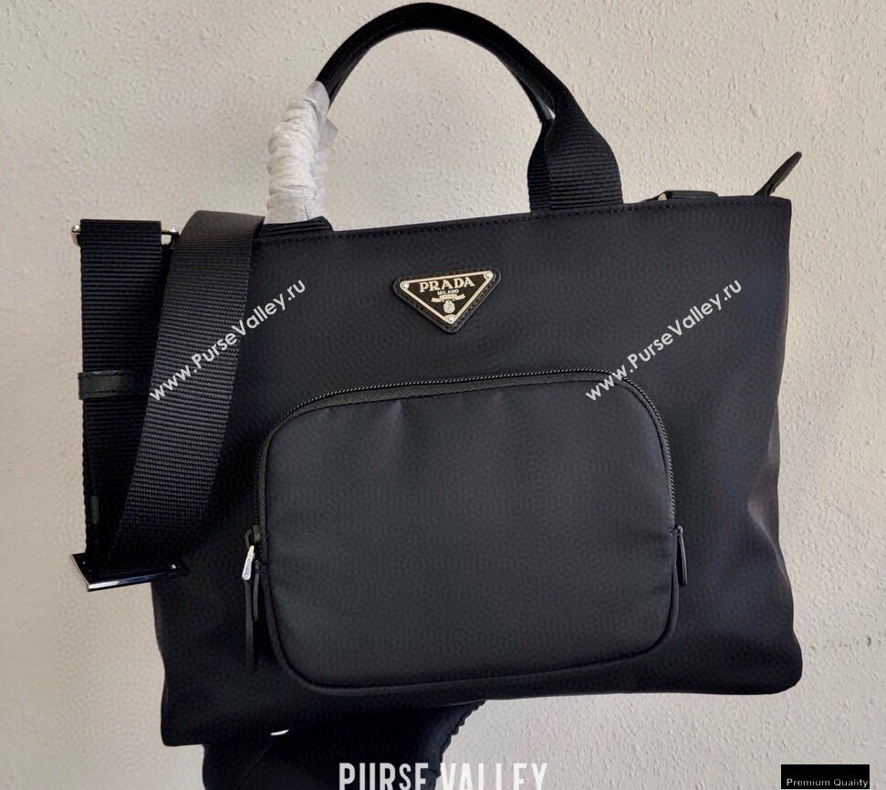 Prada Nylon Tote Bag 1BG354 Black 2021 (ziyin-21011113)