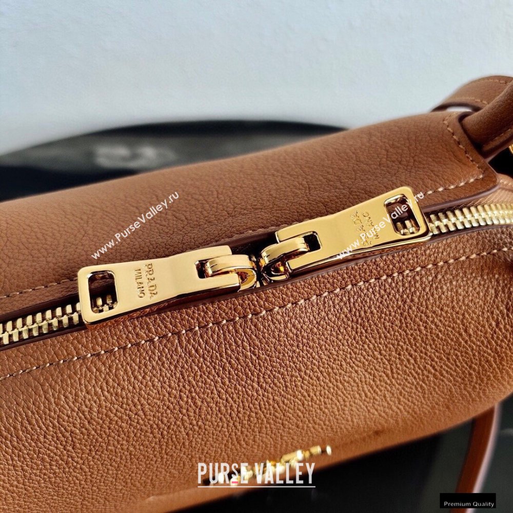 Prada Small Leather HandBag 1BC145 Brown 2021 (ziyin-21010919)