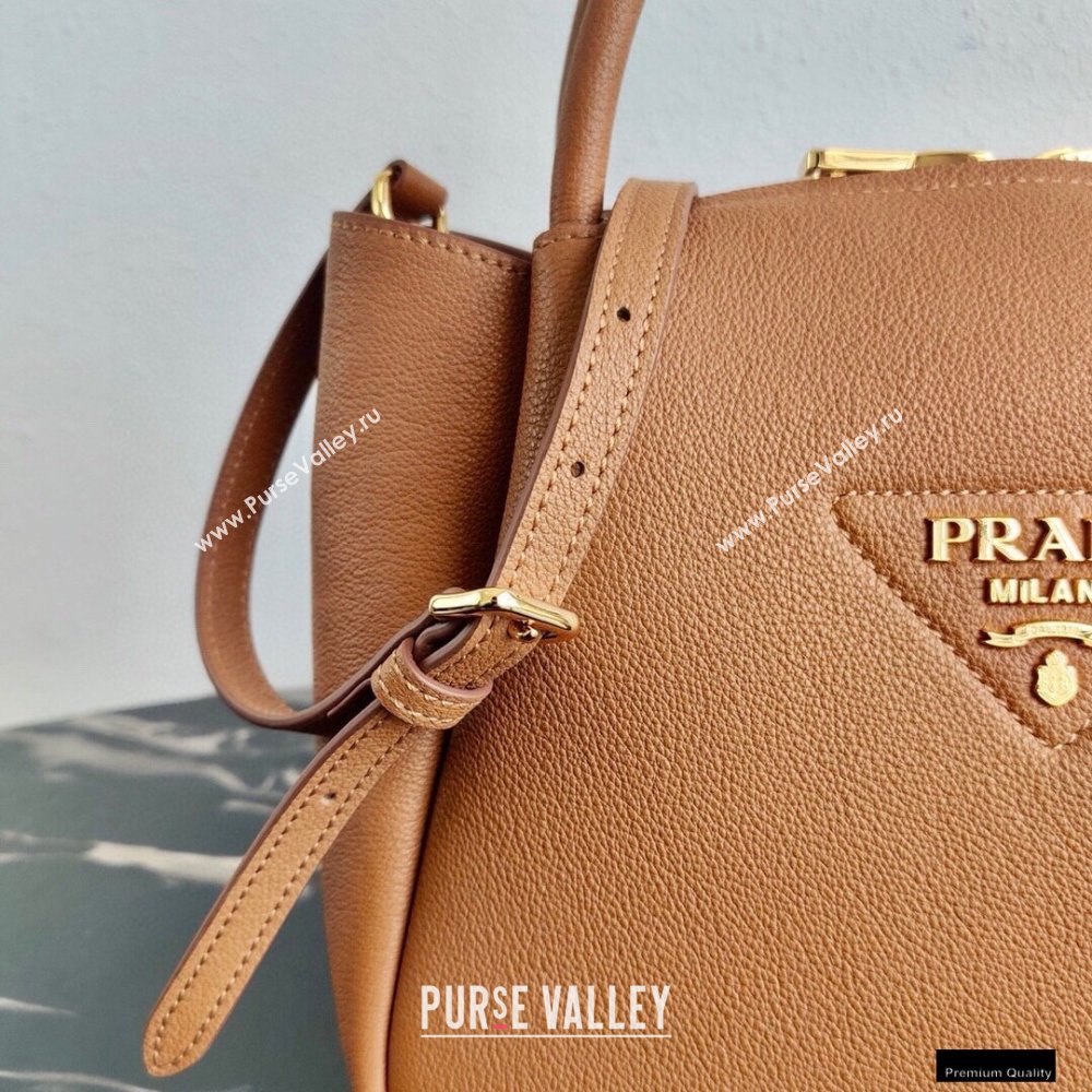 Prada Small Leather HandBag 1BC145 Brown 2021 (ziyin-21010919)