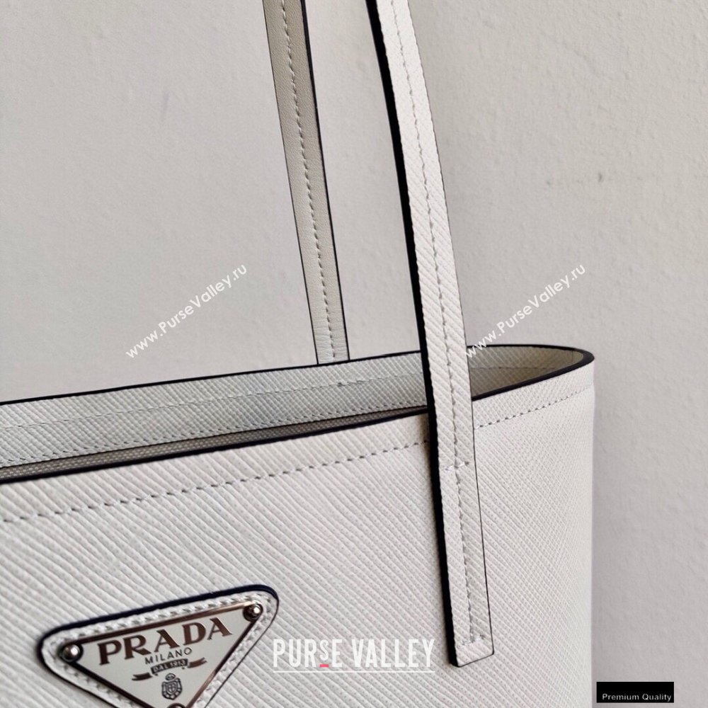 Prada Small Saffiano Leather Tote Bag 1BG342 White 2021 (ziyin-21010908)