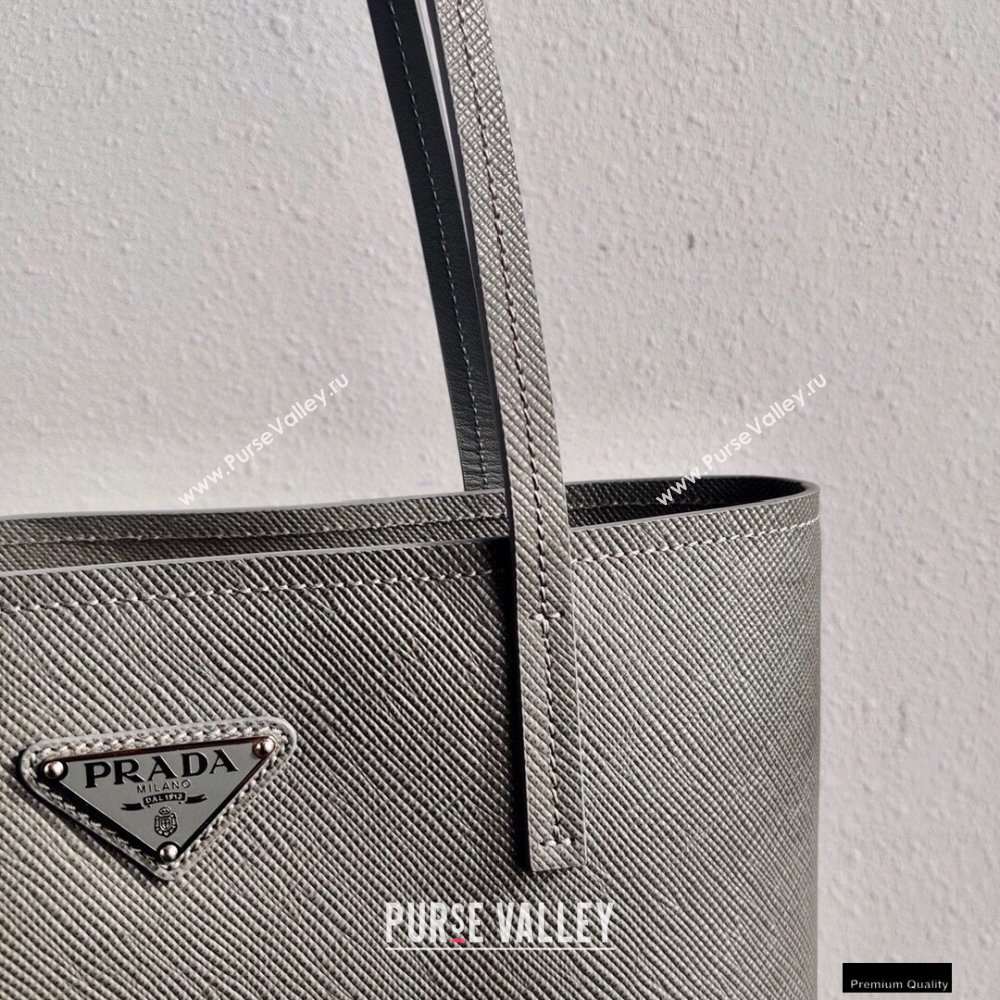 Prada Small Saffiano Leather Tote Bag 1BG342 Gray 2021 (ziyin-21010907)