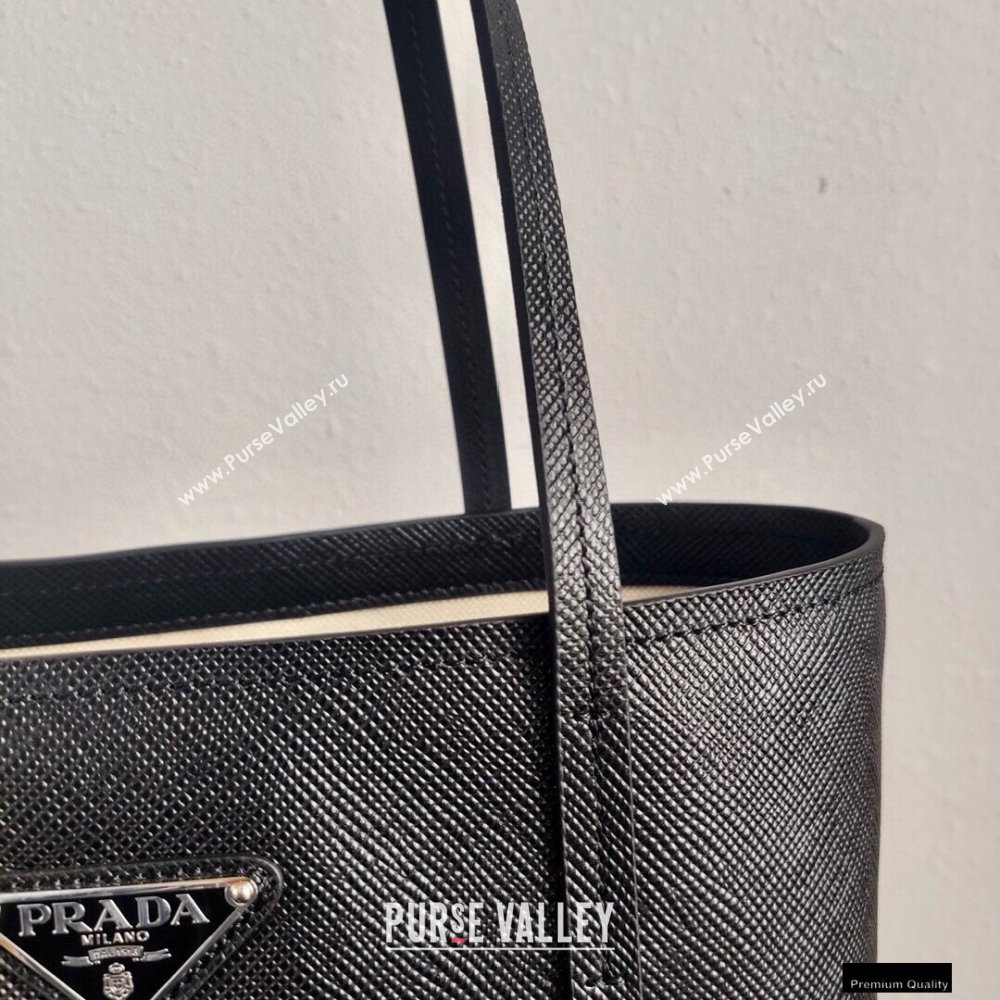 Prada Small Saffiano Leather Tote Bag 1BG342 Black 2021 (ziyin-21010906)