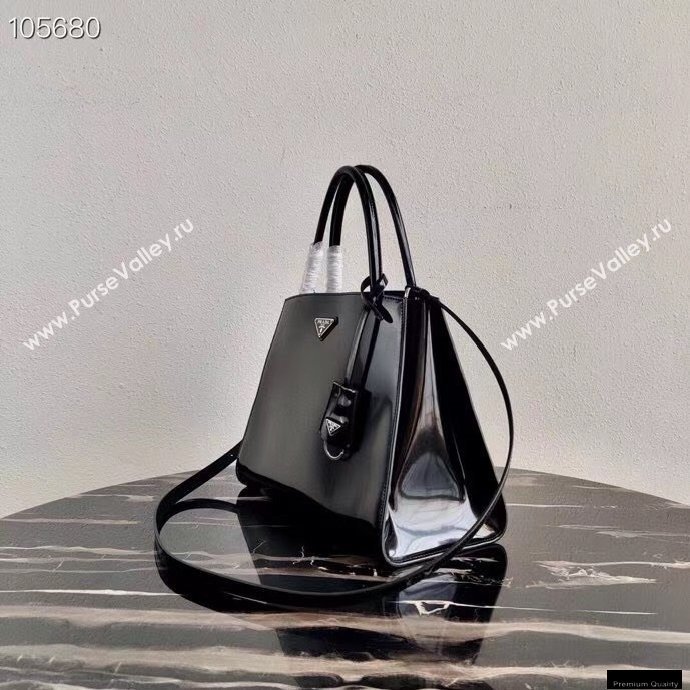 Prada Brushed Leather HandBag 1BA321 Black 2021 (ziyin-21011112)