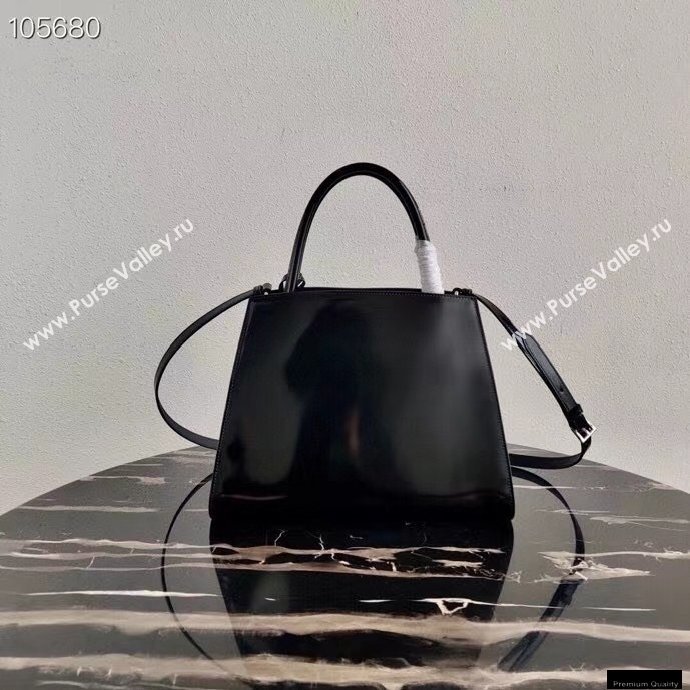 Prada Brushed Leather HandBag 1BA321 Black 2021 (ziyin-21011112)