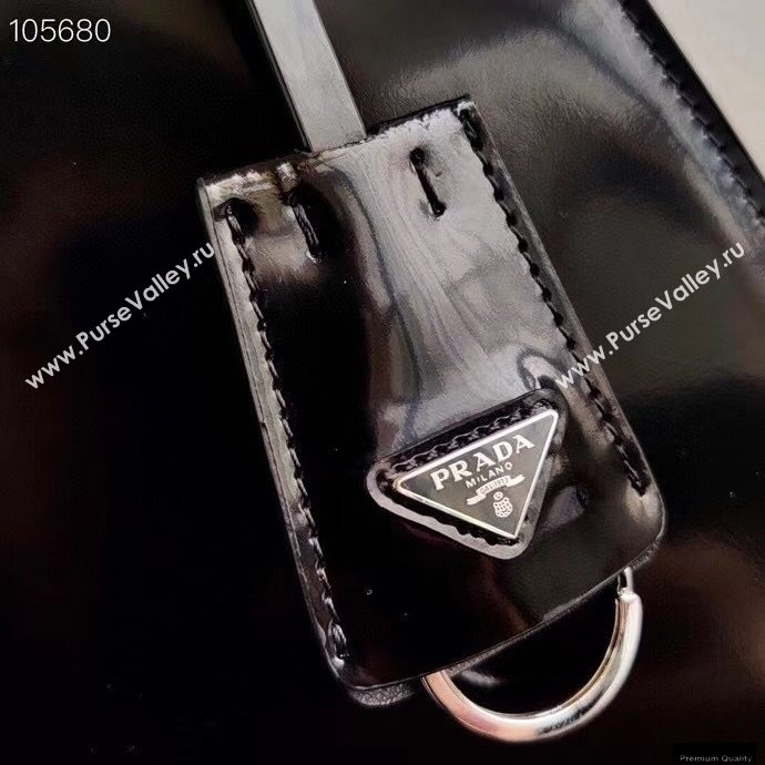 Prada Brushed Leather HandBag 1BA321 Black 2021 (ziyin-21011112)