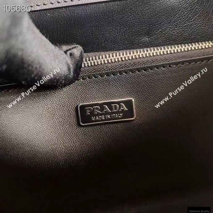 Prada Brushed Leather HandBag 1BA321 Black 2021 (ziyin-21011112)