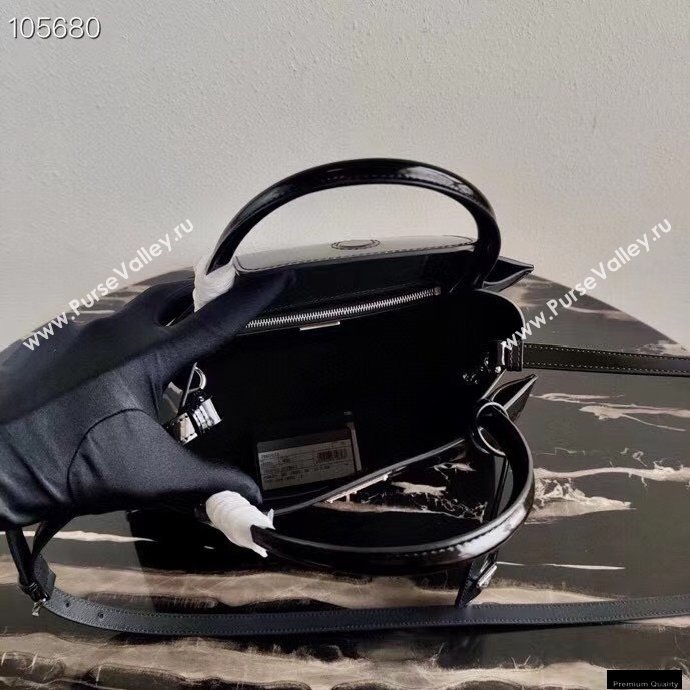 Prada Brushed Leather HandBag 1BA321 Black 2021 (ziyin-21011112)