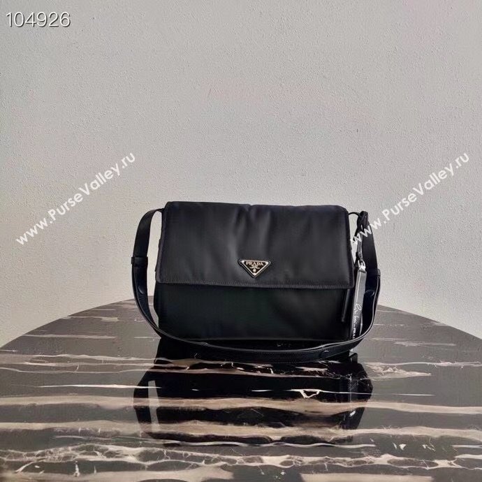 Prada Medium Padded Nylon Shoulder Bag 1BD255 Black 2021 (ziyin-21011110)