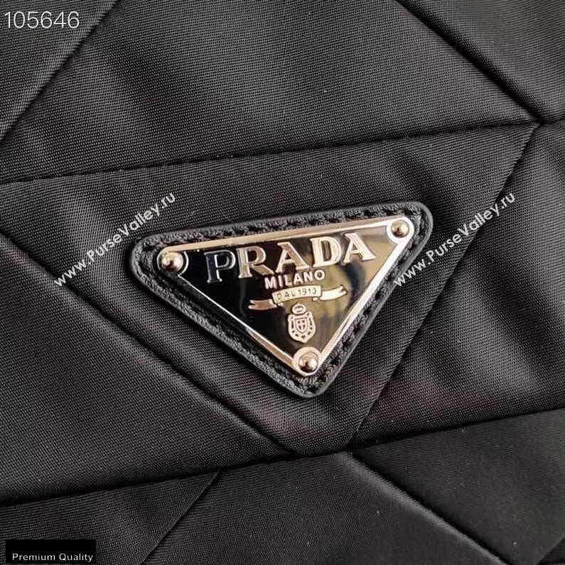 Prada System Padded Nylon Patchwork Shoulder Bag 1BD292 Black 2021 (ziyin-21011101)