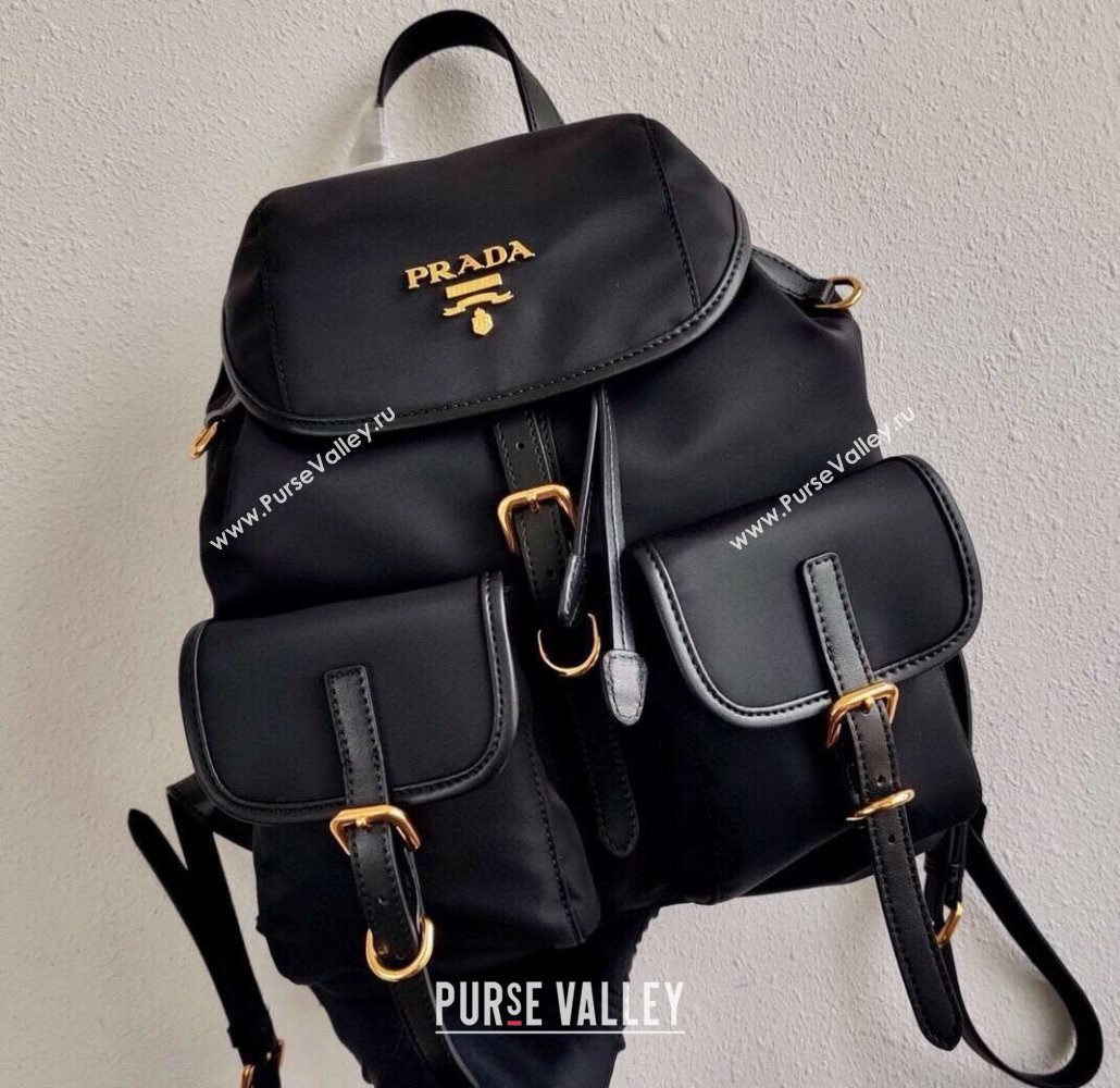 Prada Small Nylon Backpack Bag 1BZ677 Black/Gold 2021 (ziyin-21011108)