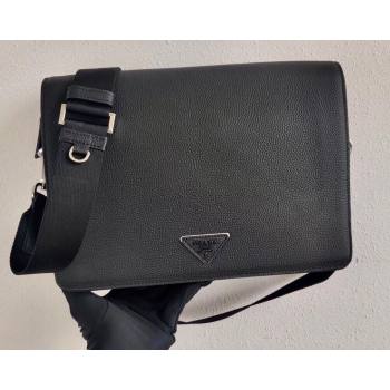 Prada Leather Bandoleer Cross-Body Bag 2VD012 Black 2021 (ziyin-21011109)