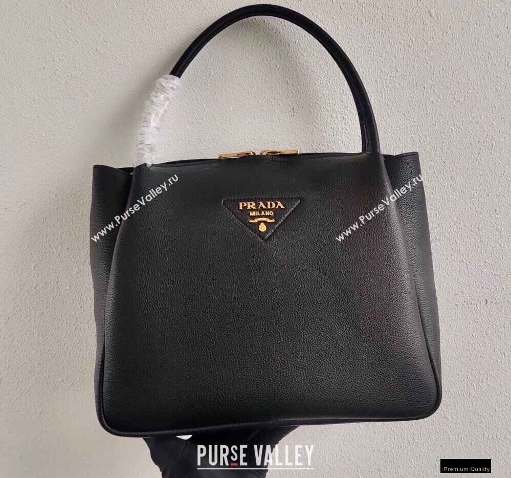 Prada Medium Leather HandBag 1BC142 Black 2021 (ziyin-21010916)