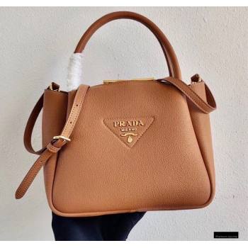 Prada Small Leather HandBag 1BC145 Brown 2021 (ziyin-21010919)