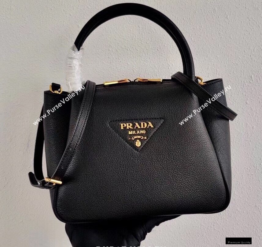 Prada Small Leather HandBag 1BC145 Black 2021 (ziyin-21010917)