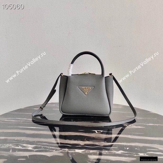 Prada Small Leather HandBag 1BC145 Gray 2021 (ziyin-21010918)