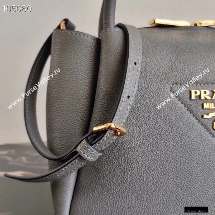 Prada Small Leather HandBag 1BC145 Gray 2021 (ziyin-21010918)