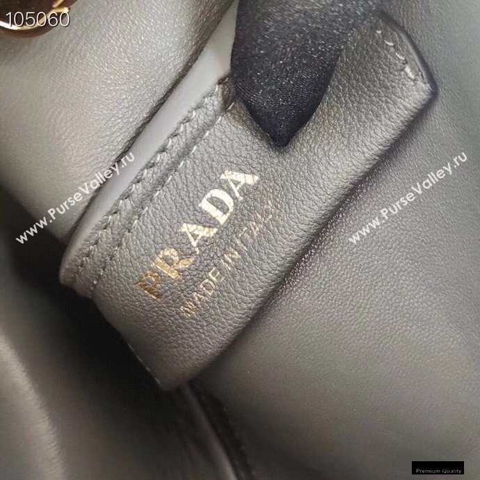 Prada Small Leather HandBag 1BC145 Gray 2021 (ziyin-21010918)