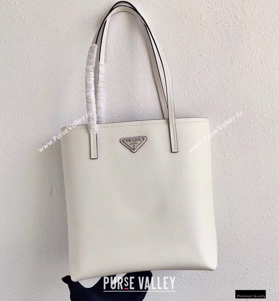 Prada Small Saffiano Leather Tote Bag 1BG342 White 2021 (ziyin-21010908)