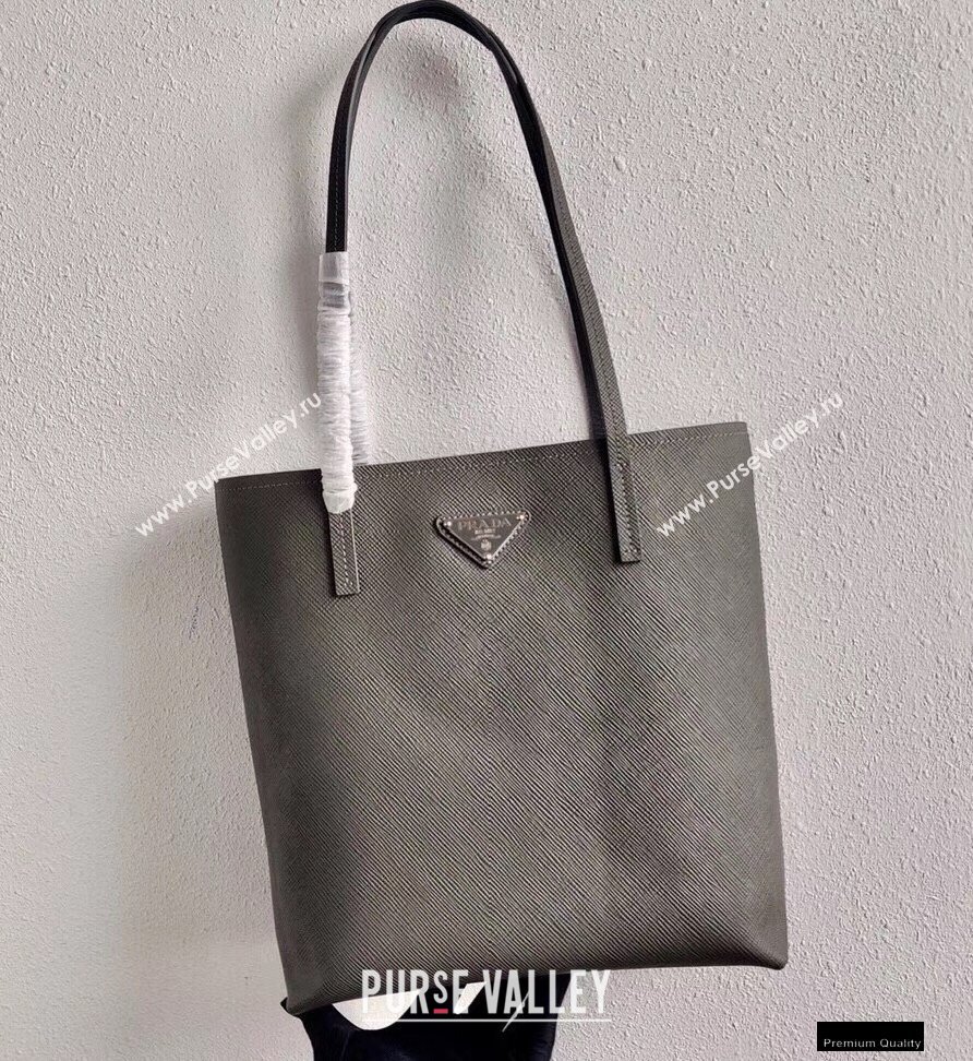 Prada Small Saffiano Leather Tote Bag 1BG342 Gray 2021 (ziyin-21010907)