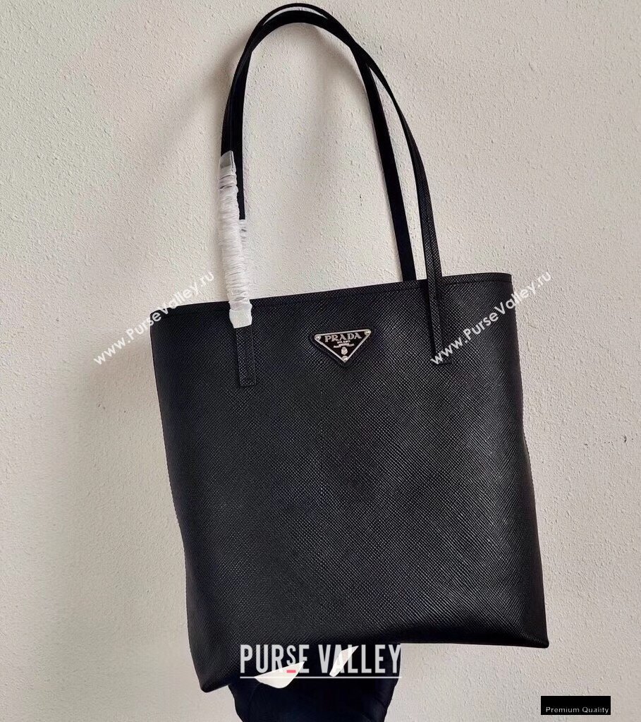 Prada Small Saffiano Leather Tote Bag 1BG342 Black 2021 (ziyin-21010906)