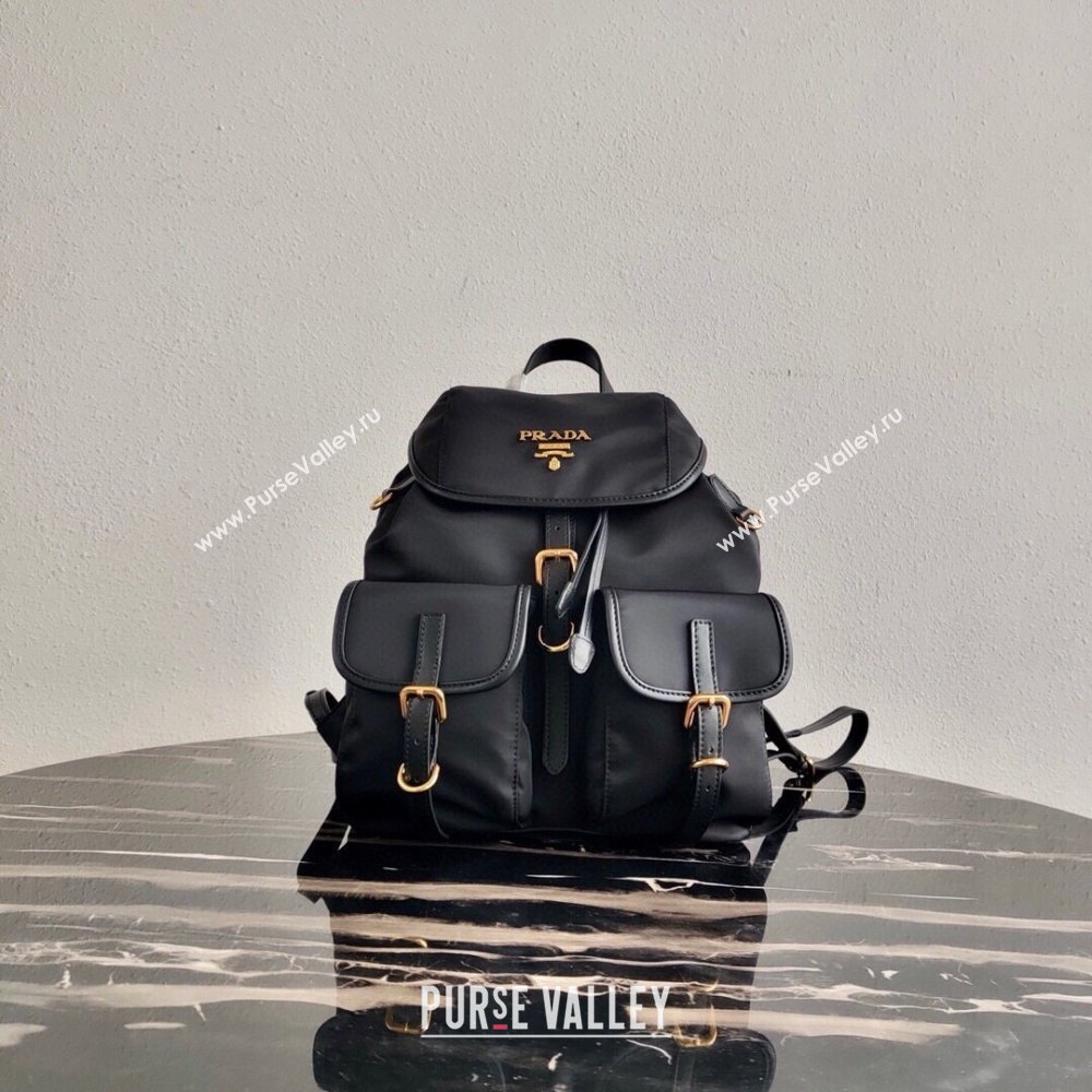 Prada Small Nylon Backpack Bag 1BZ677 Black/Gold 2021 (ziyin-21011108)