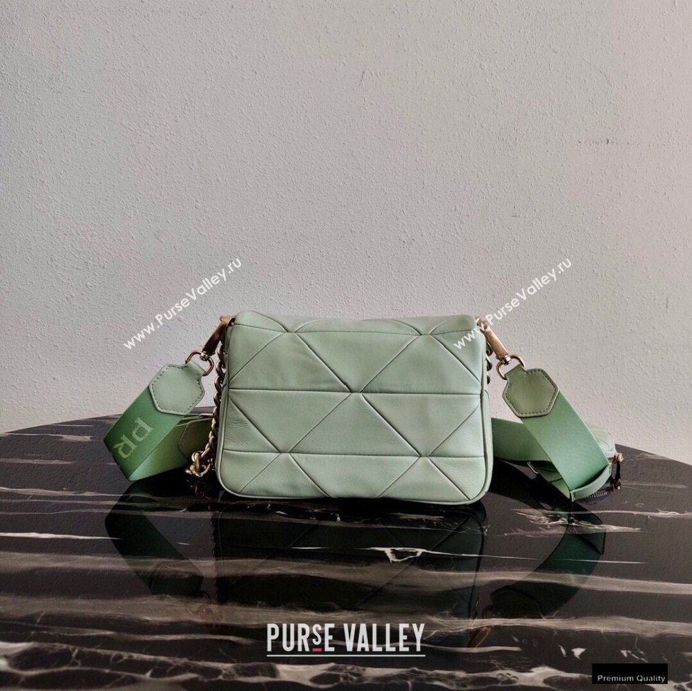 Prada System Nappa Leather Patchwork Shoulder Bag 1BD292 Light Green 2021 (ziyin-21010915)