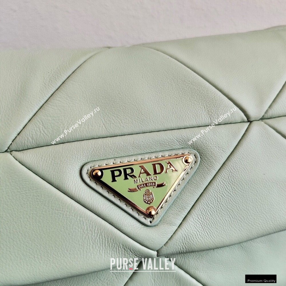 Prada System Nappa Leather Patchwork Shoulder Bag 1BD292 Light Green 2021 (ziyin-21010915)