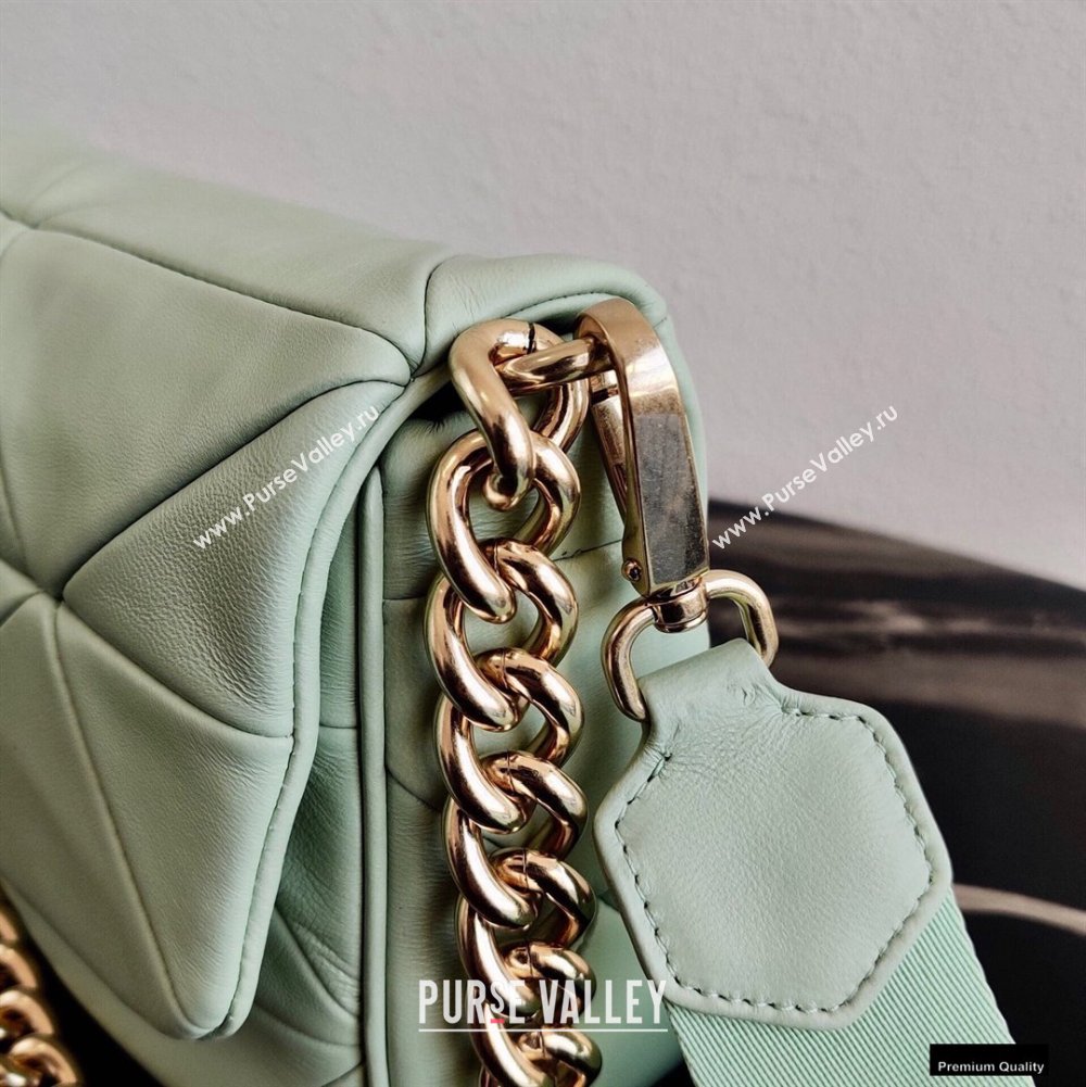 Prada System Nappa Leather Patchwork Shoulder Bag 1BD292 Light Green 2021 (ziyin-21010915)